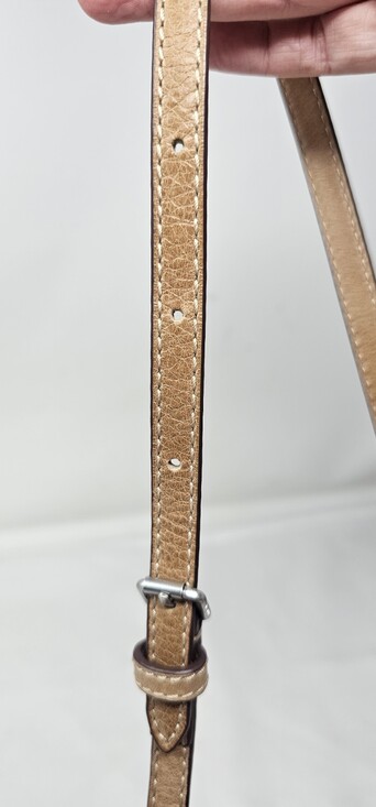 Frye Tan Distressed Leather Reed Flap Satchel Bag Purse Shoulderbag Top Handle - Picture 7 of 13